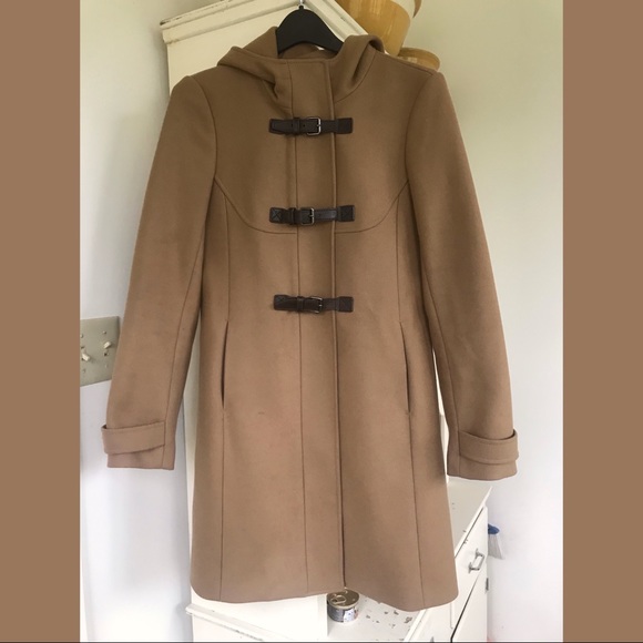 Theory Jackets & Blazers - Theory Wool/Cashmere Hooded Toggle Coat Tan Camel